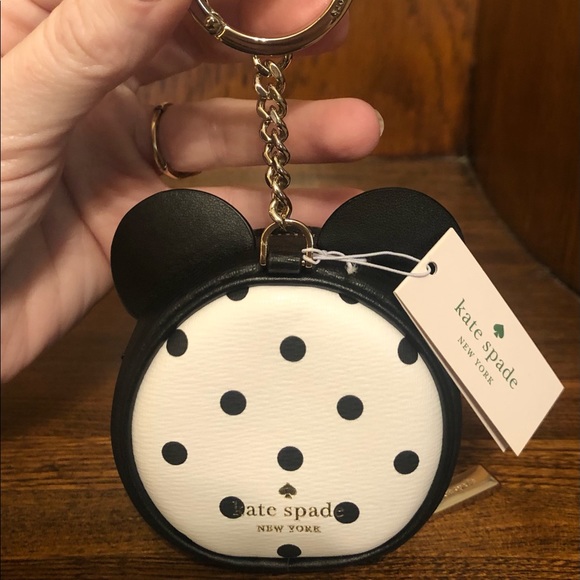 NWT-Disney x Kate Spade-Minnie Mouse Ears & Red Bow-Keyfob/Coin Purse-$129: - Picture 2 of 12